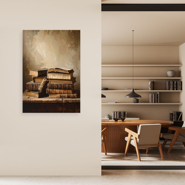 Obraz do salonu kancelarii biura, Stare książki w stylu retro 20x30
