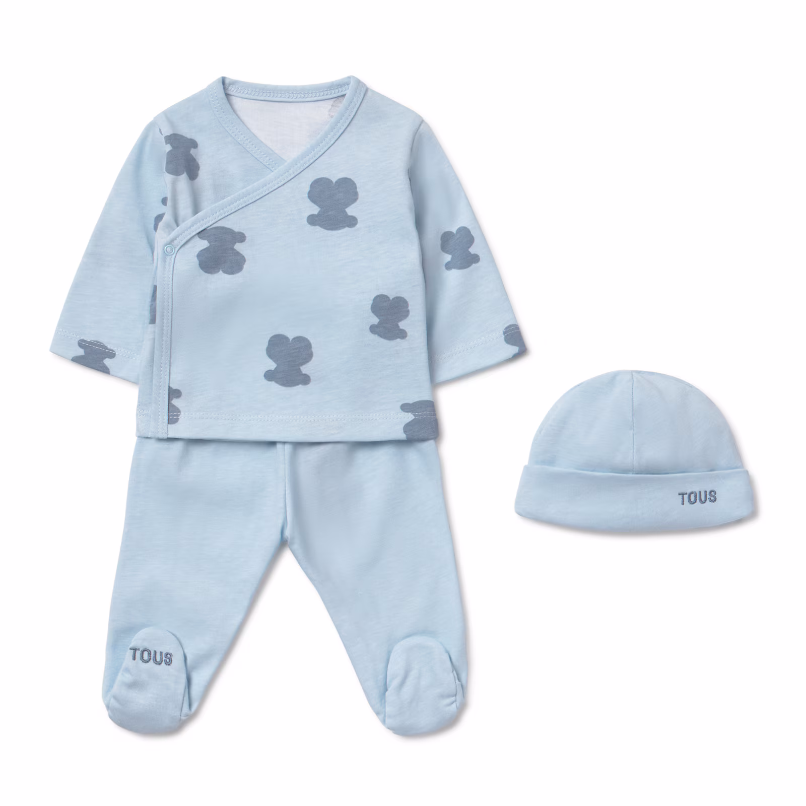 Set de bebé para primera puesta Fluffly celeste