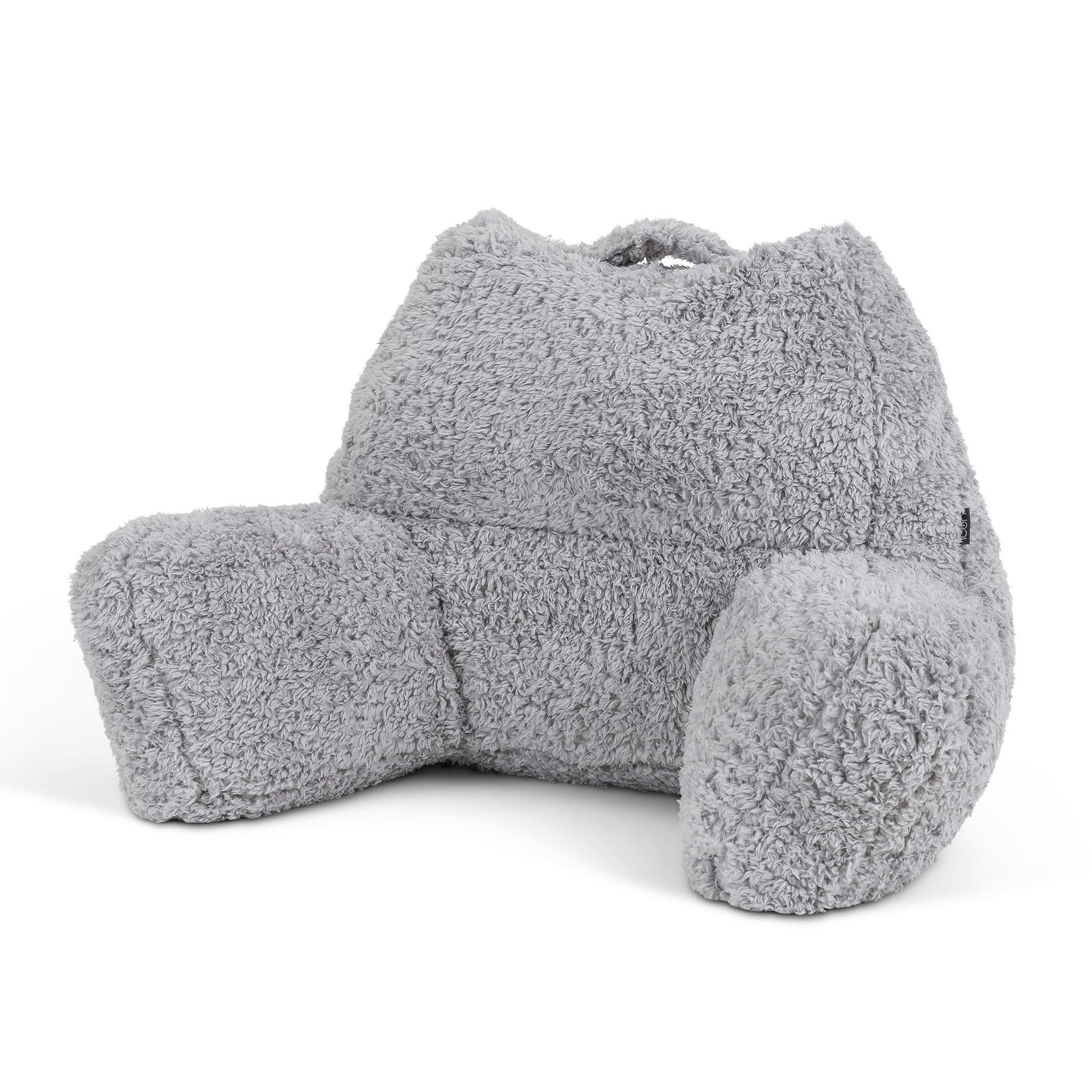 - Coussin de soutien en sherpa gris clair