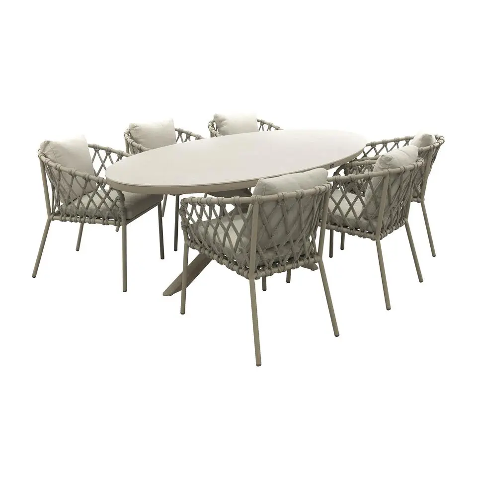 VDG Sara/Ventaro ovale tuinset 240x115 cm. - Latte