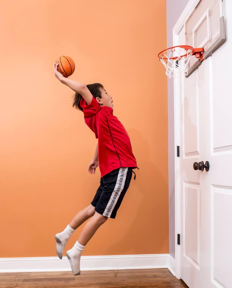 Spalding 180° Arena Slam Jam Pro Over-The-Door Mini Basketball Hoop & Net w/ Ball