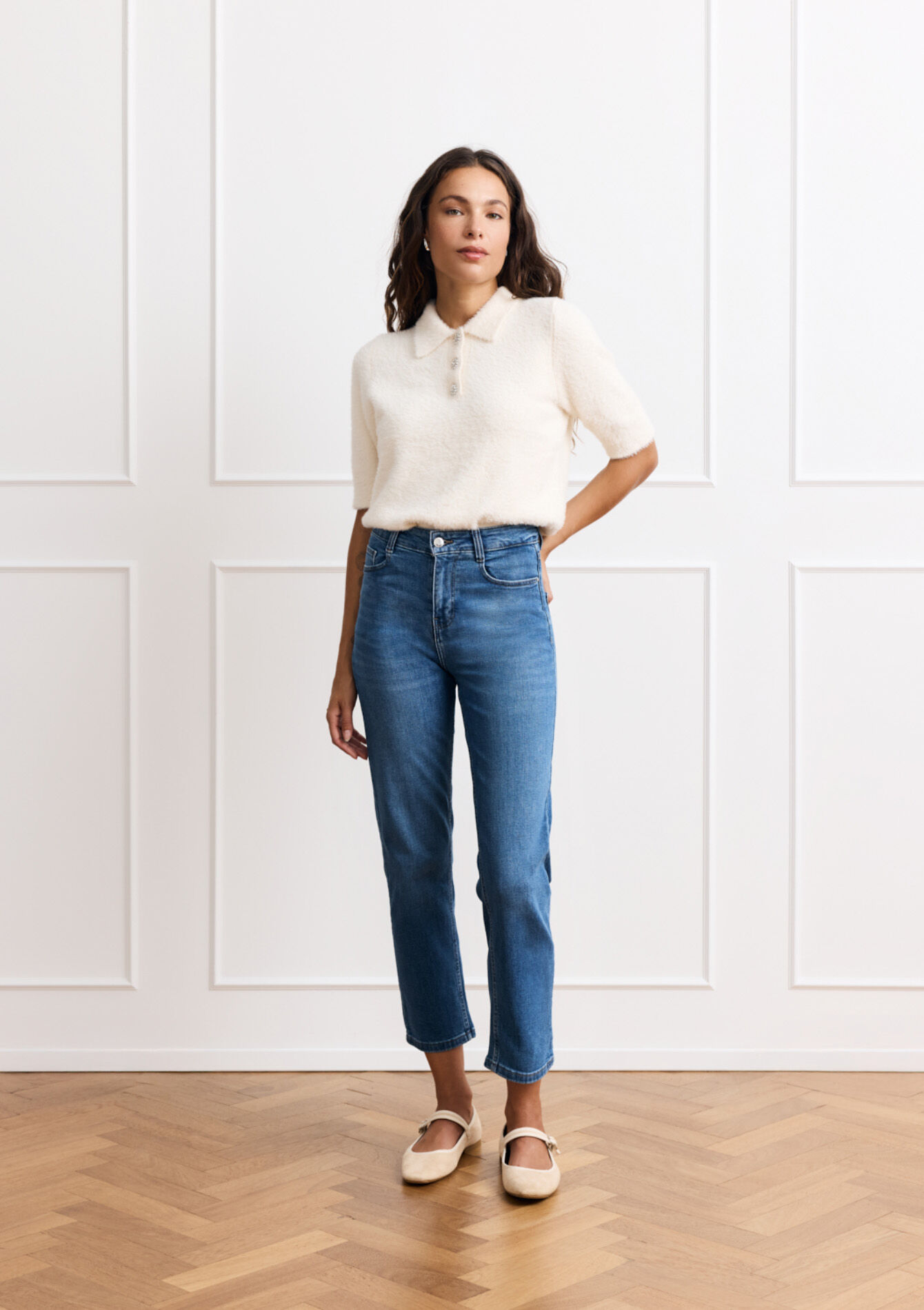 Hoge taille rechte jeans