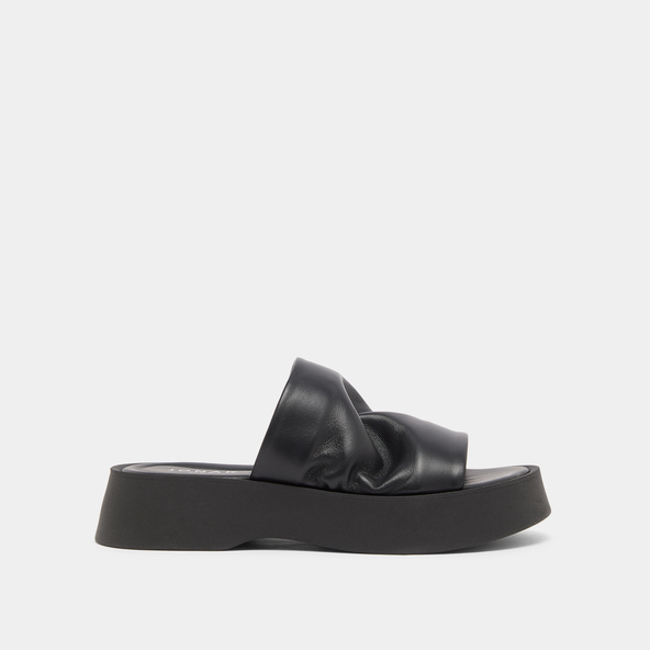 Mules à plateformesen cuir noir | ERNEST