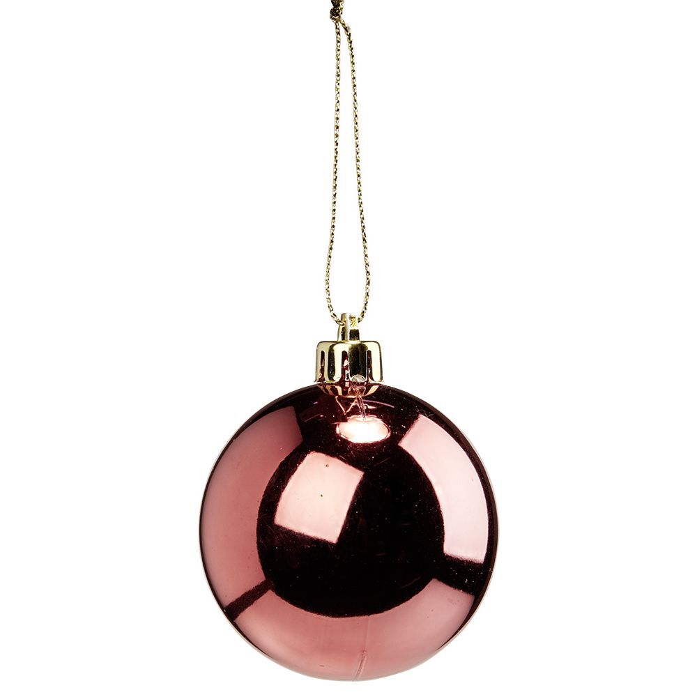 Boule de No&euml;l rose foncé brillant Ø6cm