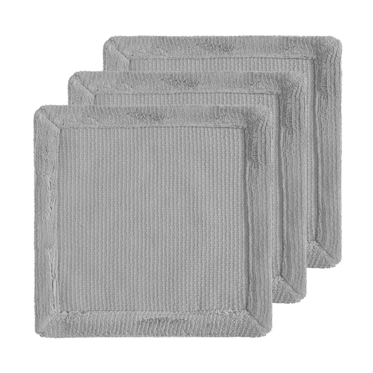 CAP FERRET - 3 carrés invité double face  Gris Perle 30x30 cm