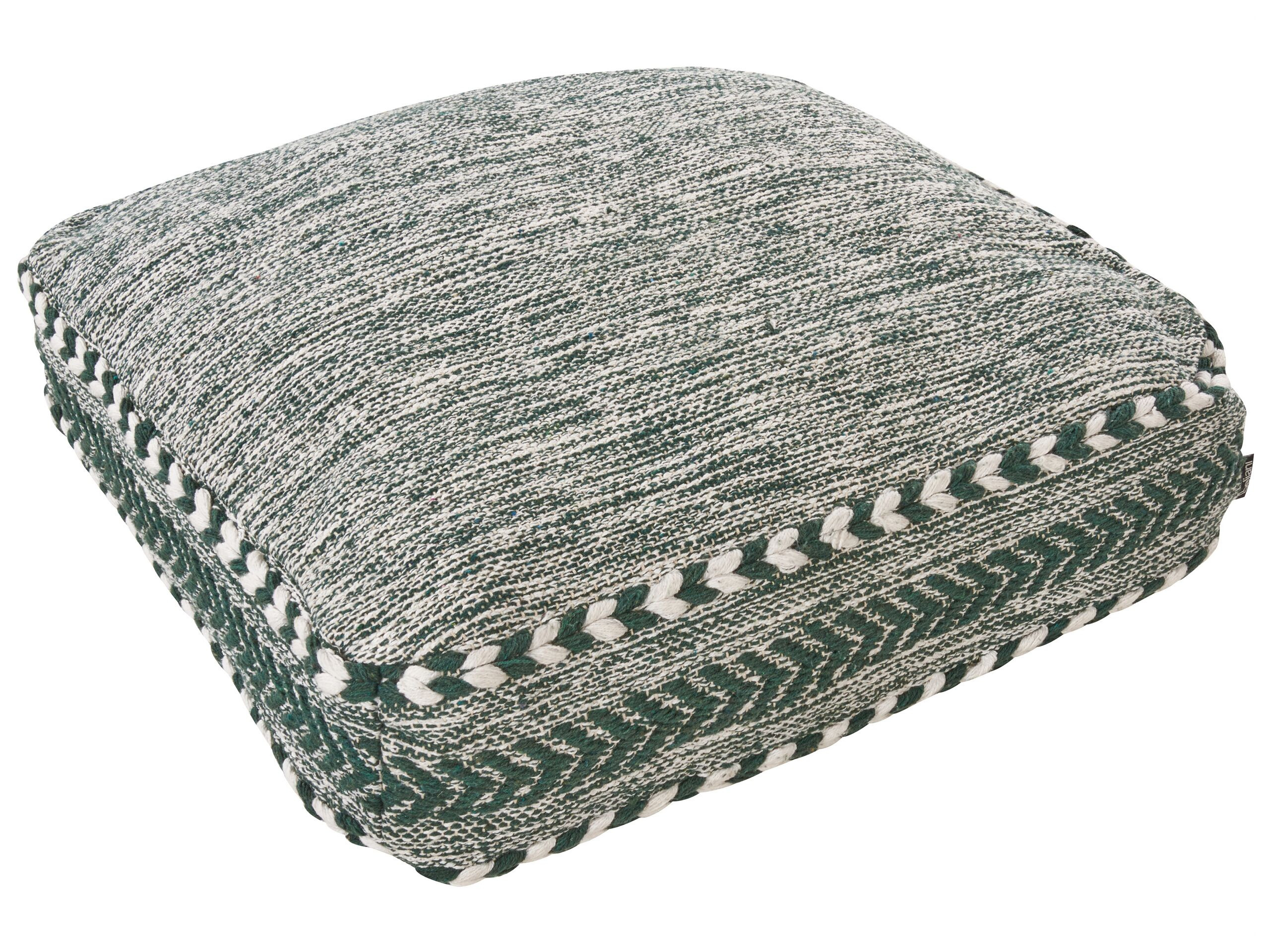 Poduszka podłogowa 60x60x12 cm zielono-biała