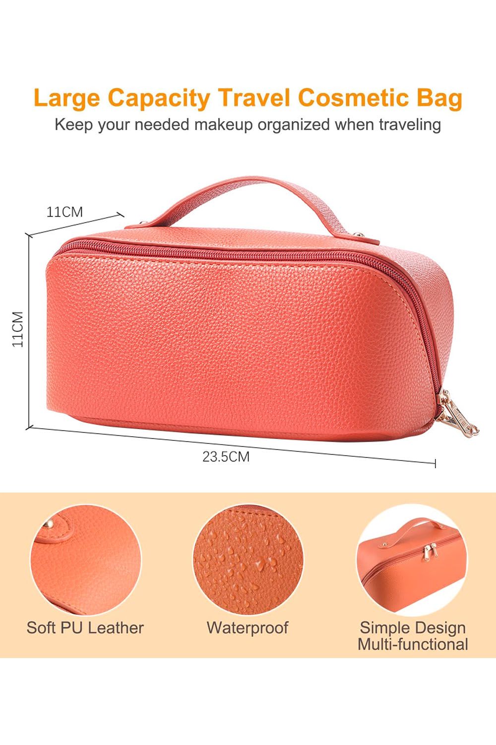 SHEONLY Large Flat Lay Capacity Cosmetic Bag Toiletry Bag Makeup Makeup Storage Wash Bag Travel with Handle and Divider for Women Girls For Home Dormitory