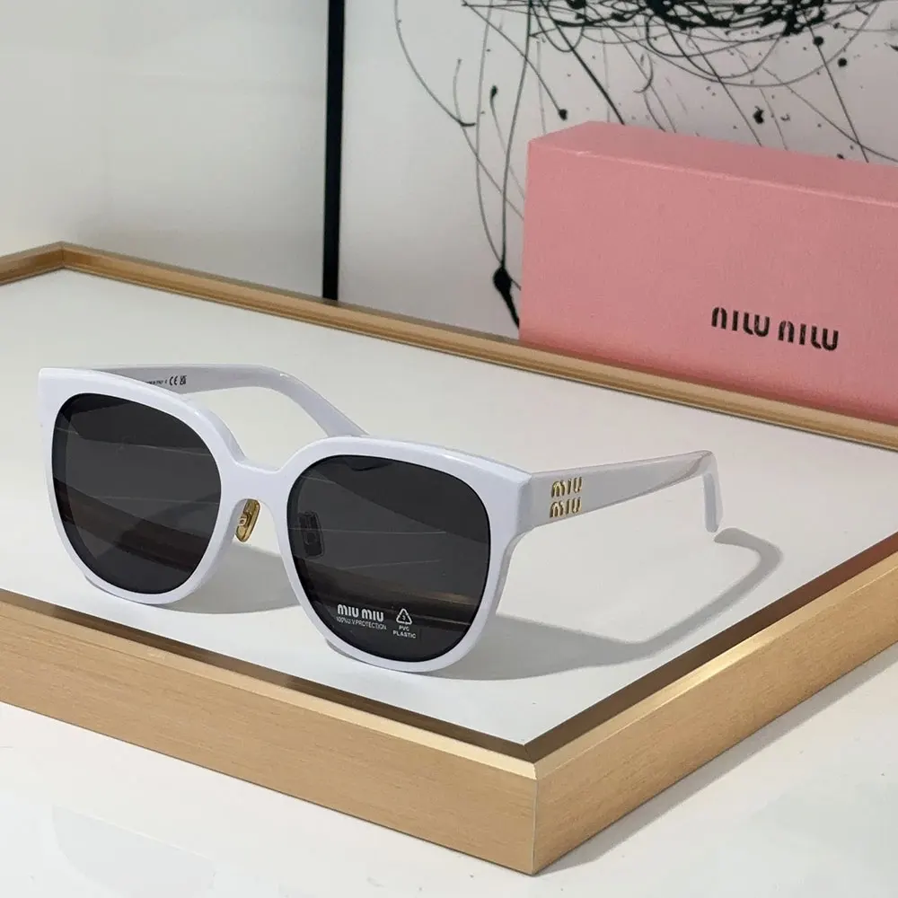 MIU MIU  Mirror leg logo irregular shaped Sunglasses