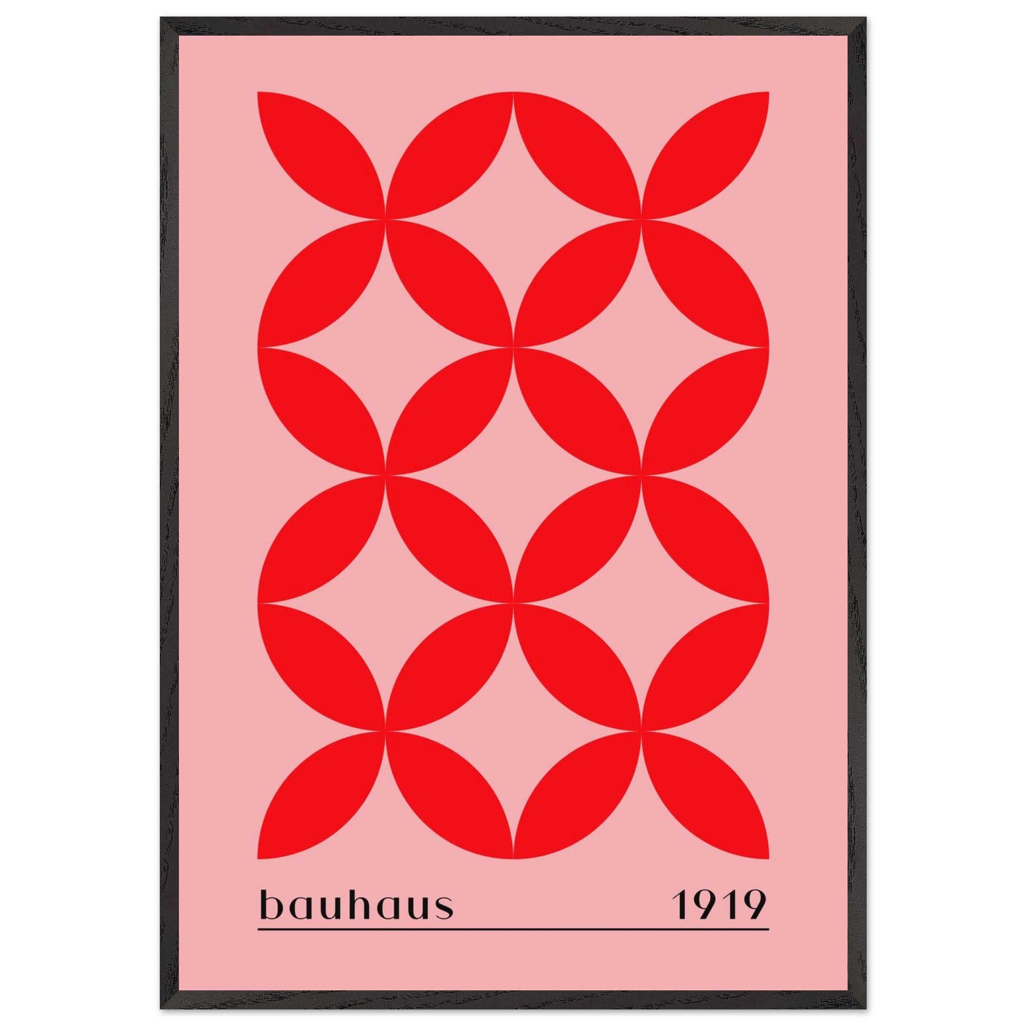 Artfulprints Poster met Lijst Bauhaus - 1919  - 70x100 cm - Rood