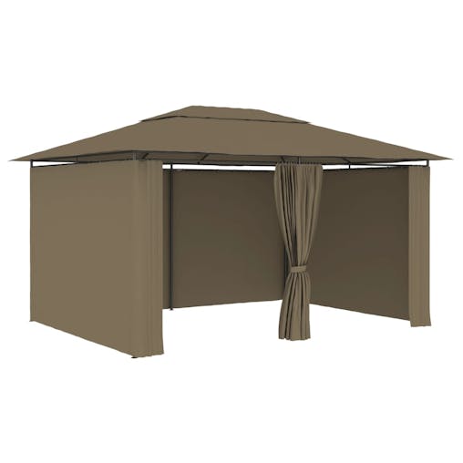 NNEVL Garden Marquee with Curtains 4x3 m Taupe 180 g/m&sup2;