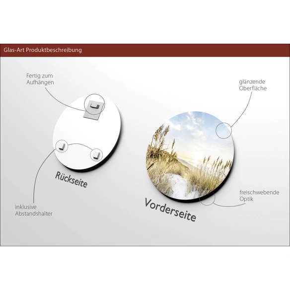 Glasbild »Wilder Strand III«, mehrfarbig, Digitaldruck