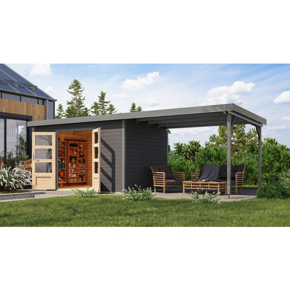 Gartenhaus »Haby 7 B«, BxHxT: 693 x 219 x 240 cm (Außenmaße inkl. Dachüberstand), Wandstärke 28 mm