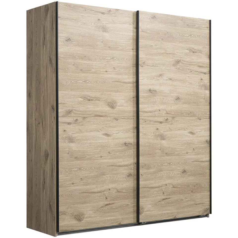 Schuifdeurkast Dex - eikenkleur - 198x180x64 cm