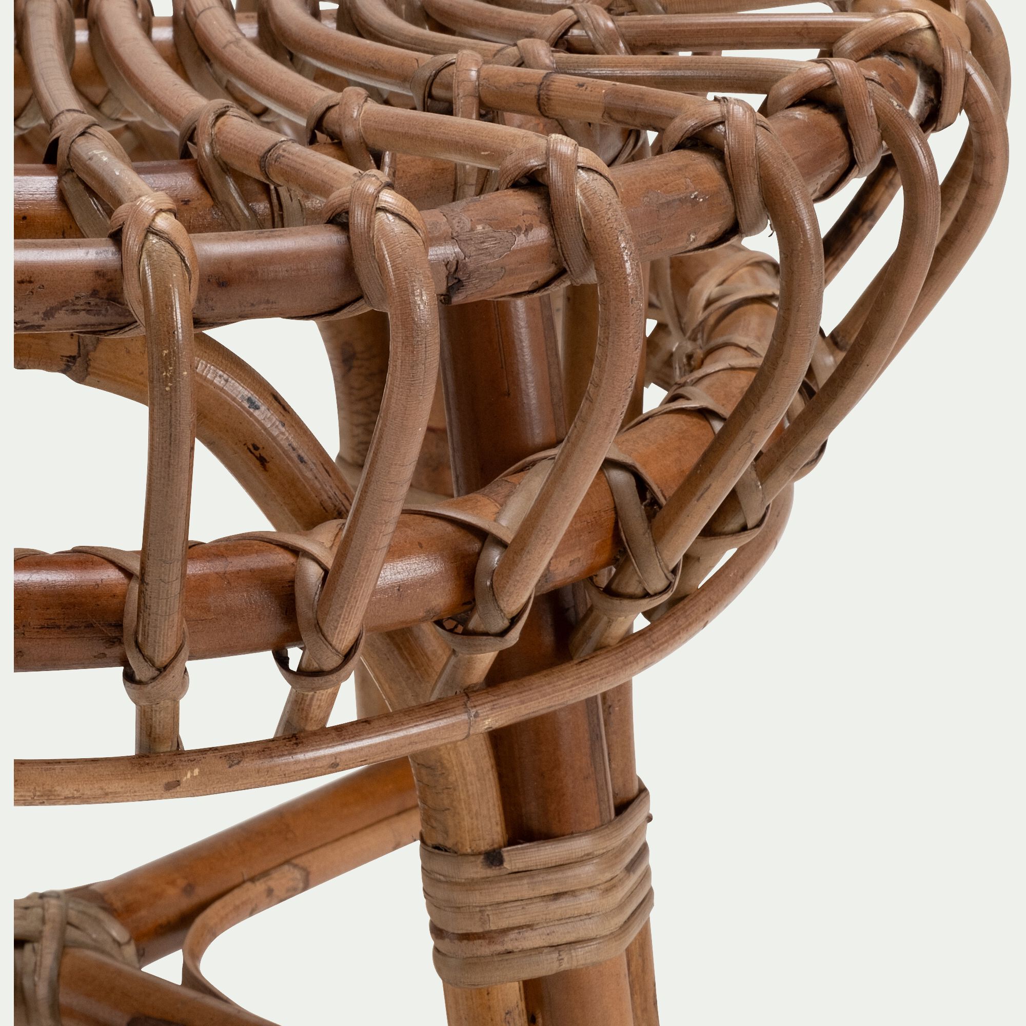CAYON - Bout de canapé en rotin D44xH41cm - naturel