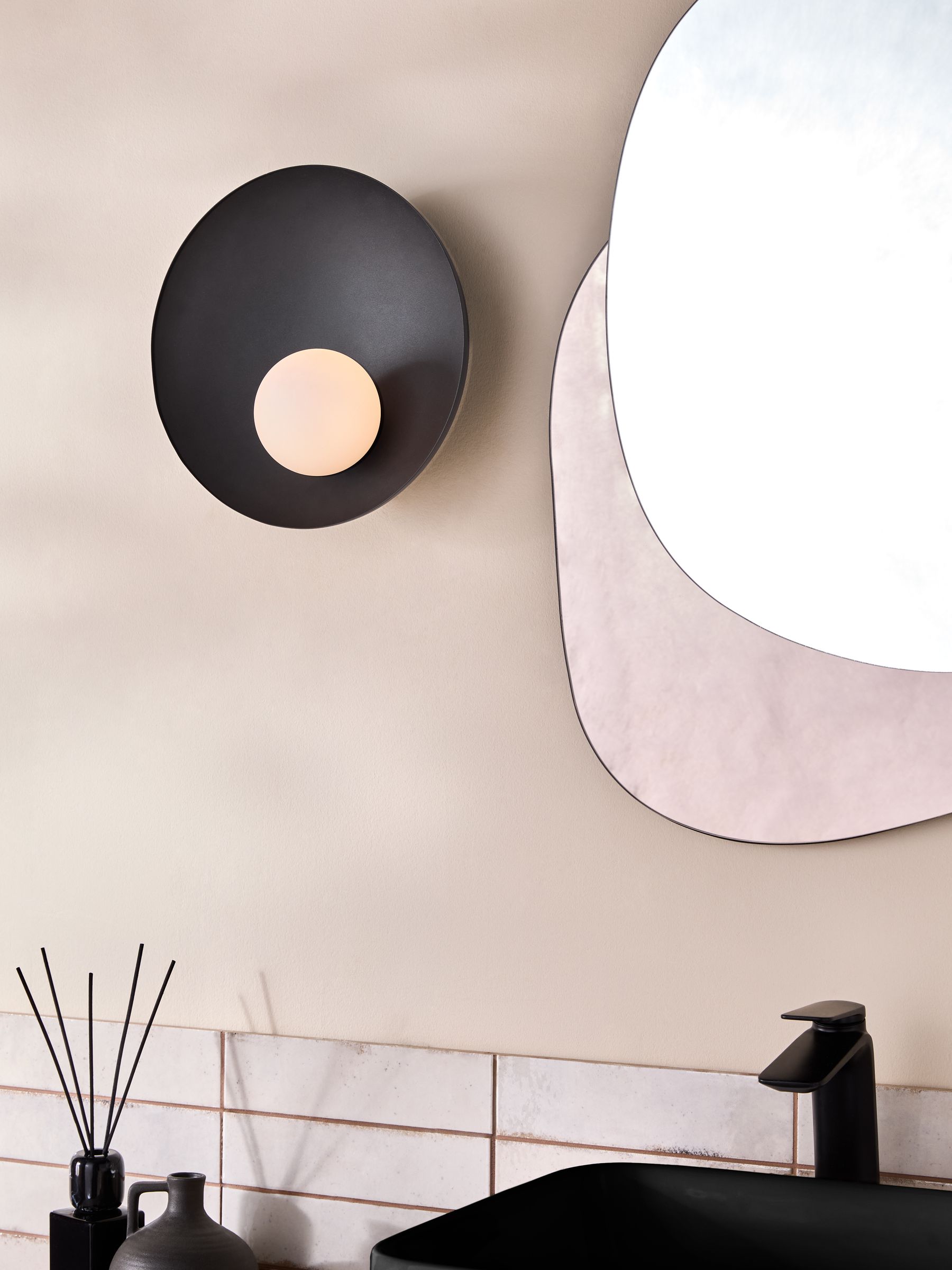 Black Malta Bathroom Wall Light