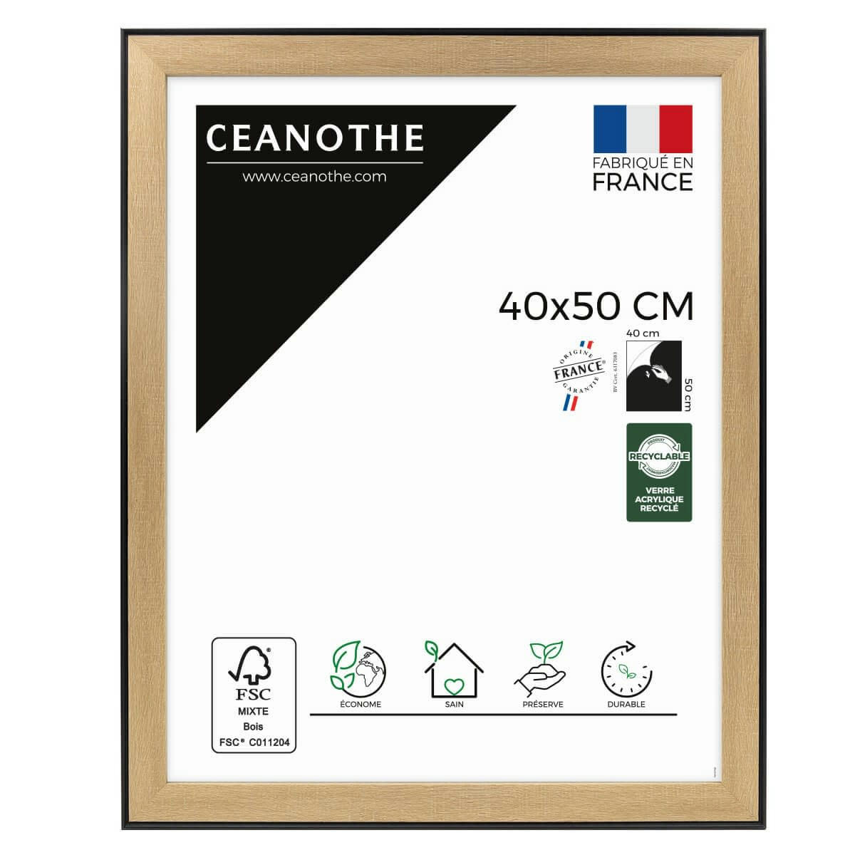 LOFT - Cadre photo marron et noir 40x50 cm résine recyclée