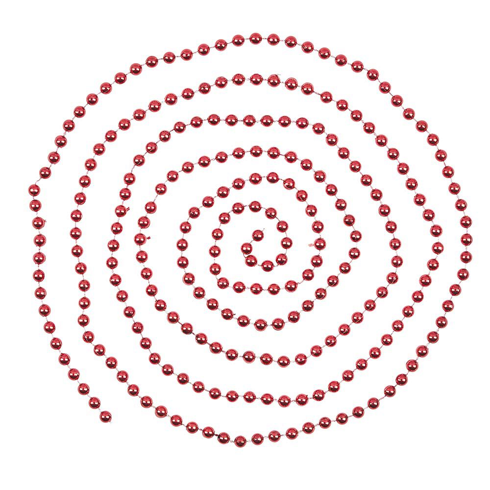 Guirlande de No&euml;l perle rouge 2,7 m