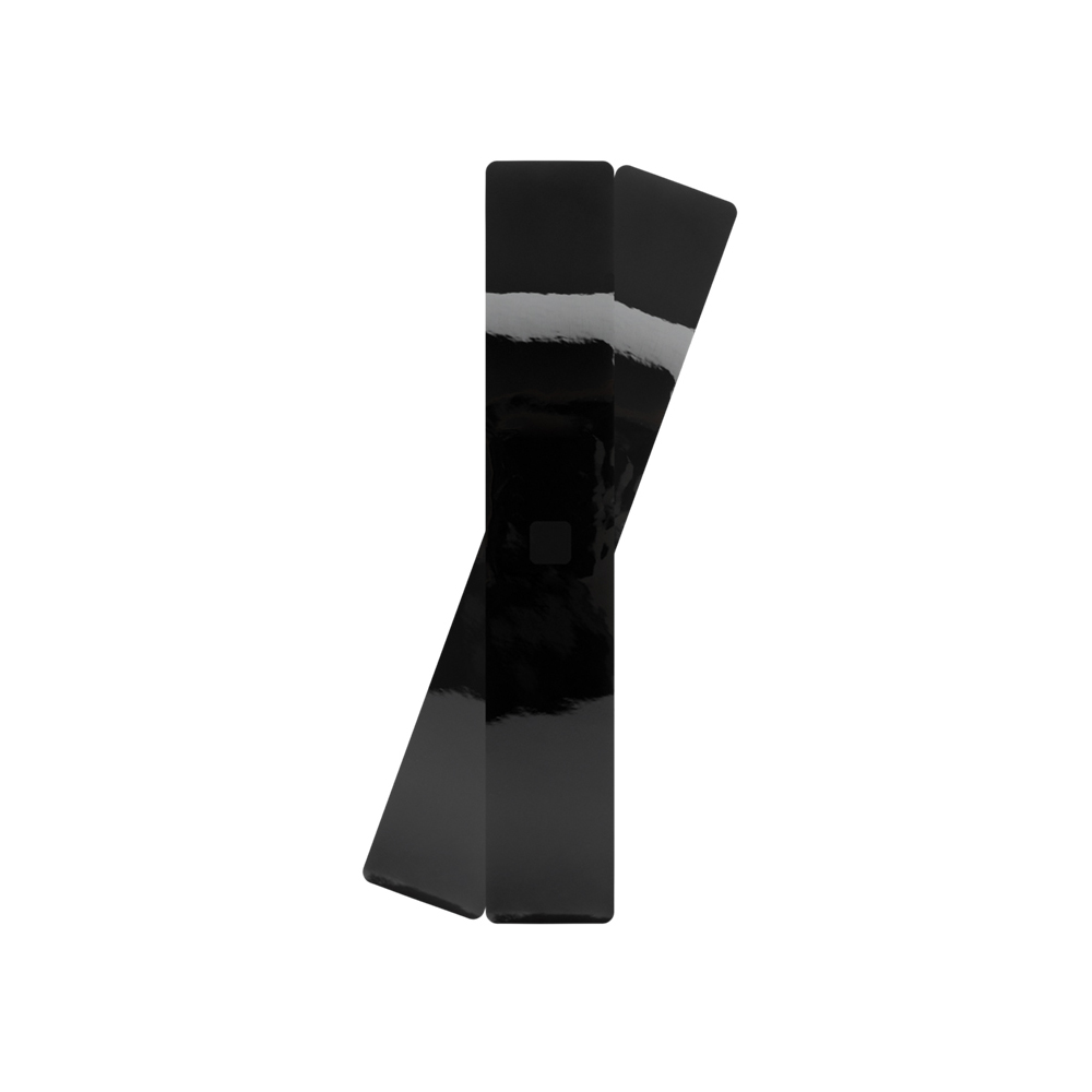 Bracelet cuir Double tour, Noir Vernis / Violine, boucle argentée