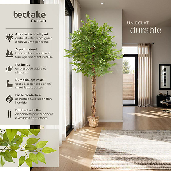 Ficus artificiel à l'aspect naturel avec beaucoup de volume 180cm