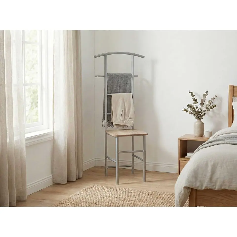 Kledingrek met zitvlak - 46 x 46 x 109 cm - 90 kg draagvermogen