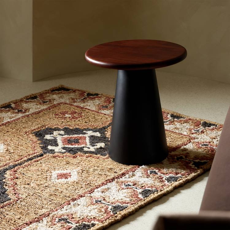 Habitat Collins Side Table - Black and Walnut