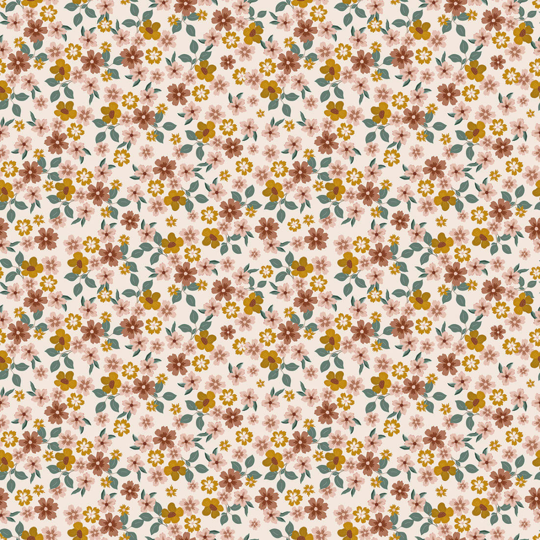 CAPUCINE - Papier peint inflorescence rose