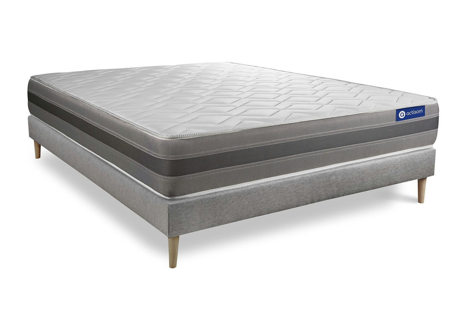 ACTIFLEX RELAX - Ensemble 140x200 cm sommier kit gris