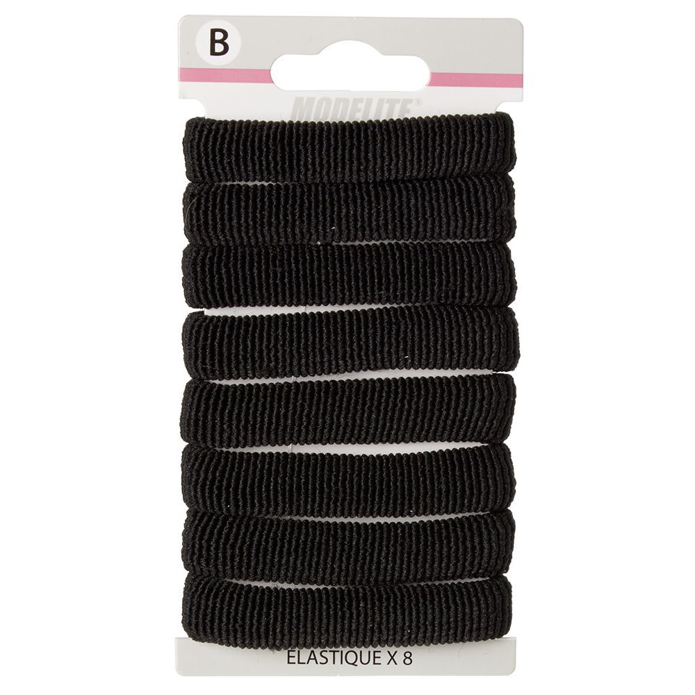 élastique en mousse noir strié x8