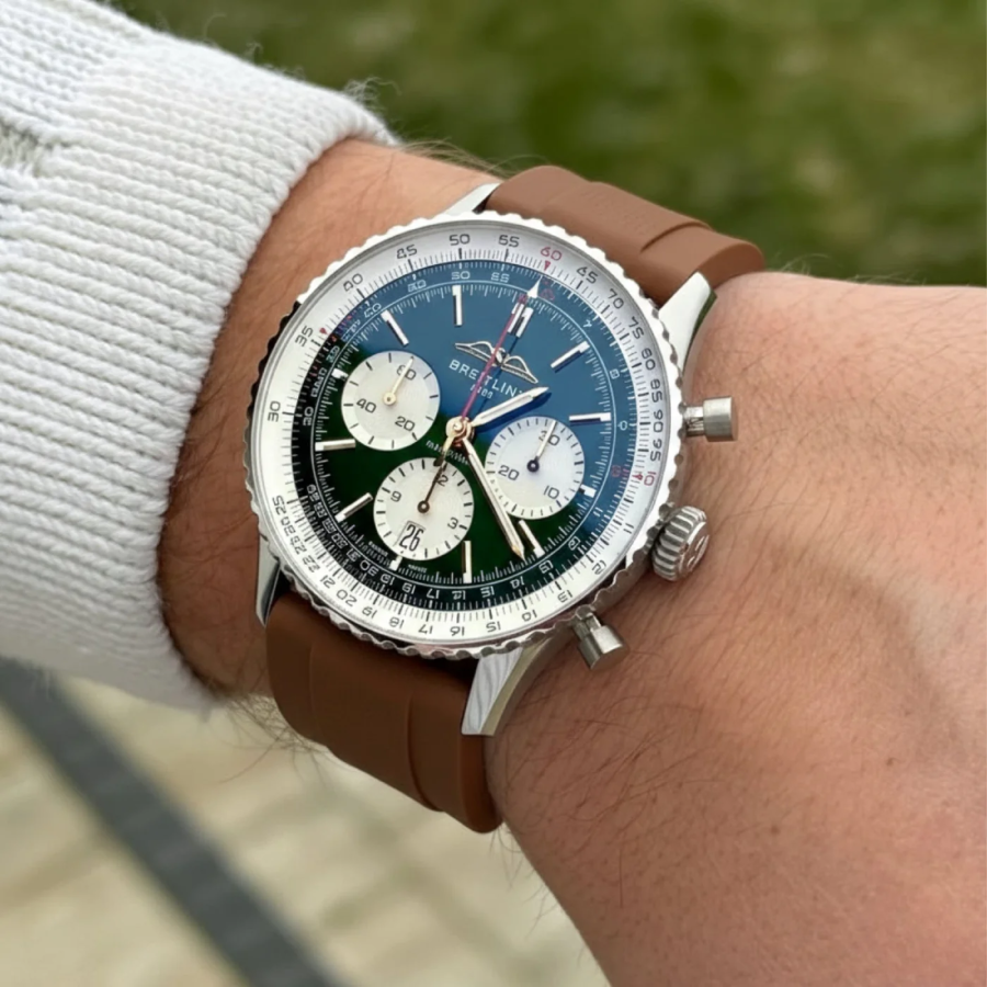 Breitling – Navitimer –  Rubber Strap – Brown