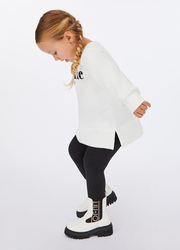 Felpa in cotone con ricamo