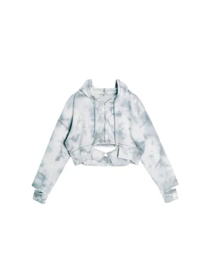 Tie-dye hooded cropped Jacket- 26SRJ008Q