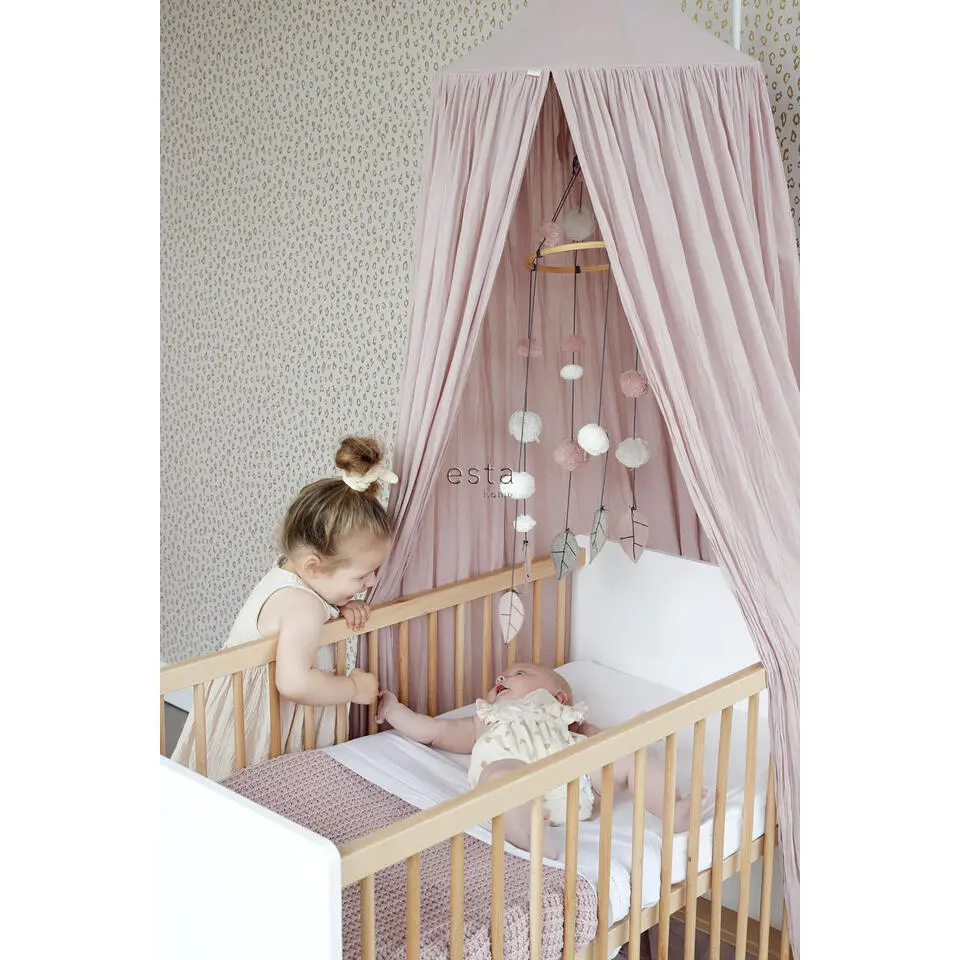 ESTAhome behang panterprint zacht roze en goud - 53 cm x 10.05 m