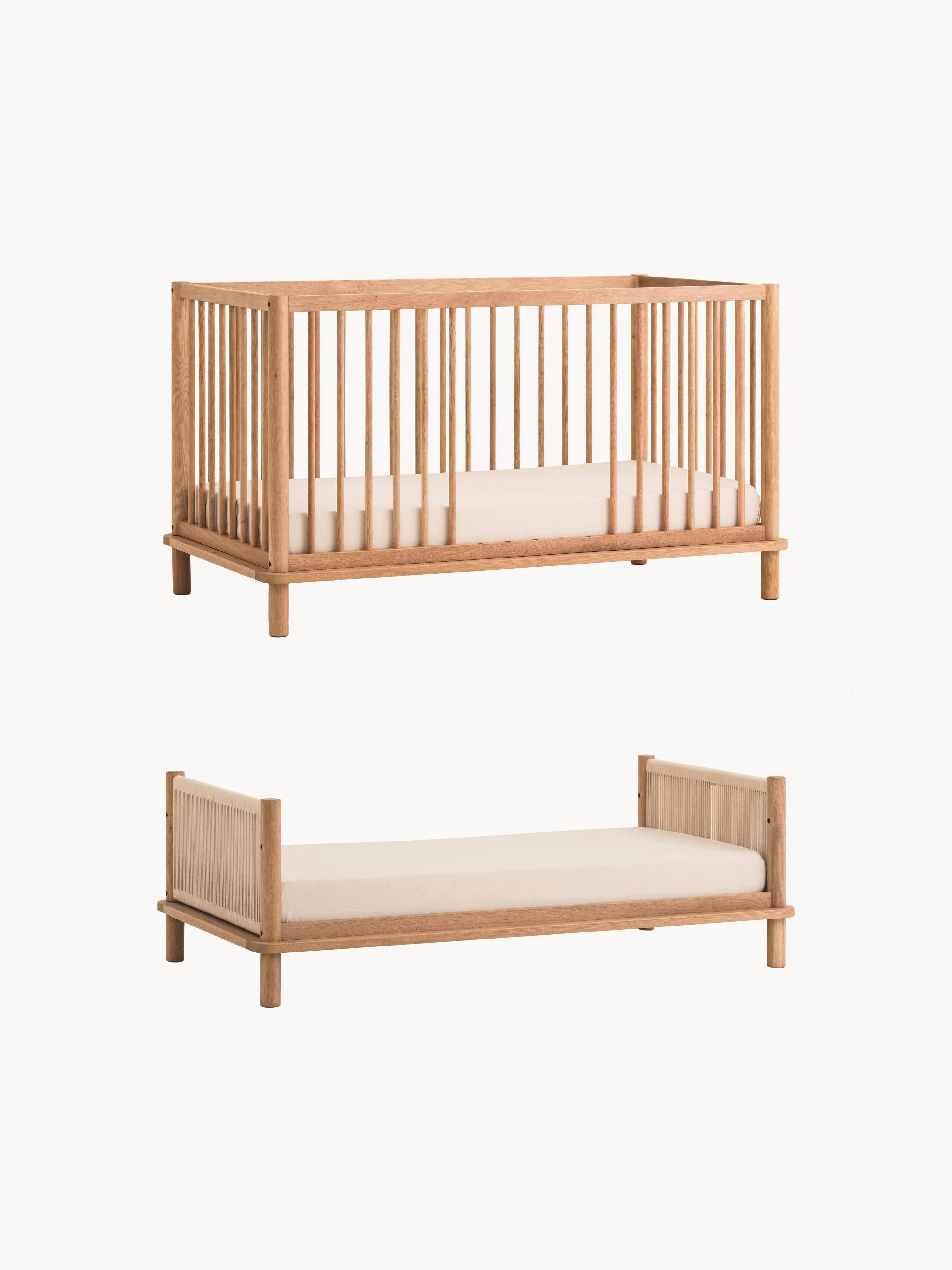 Eichenholz-Babybett Latitude mit Erweiterung zum Kinderbett, 70 x 140 cm