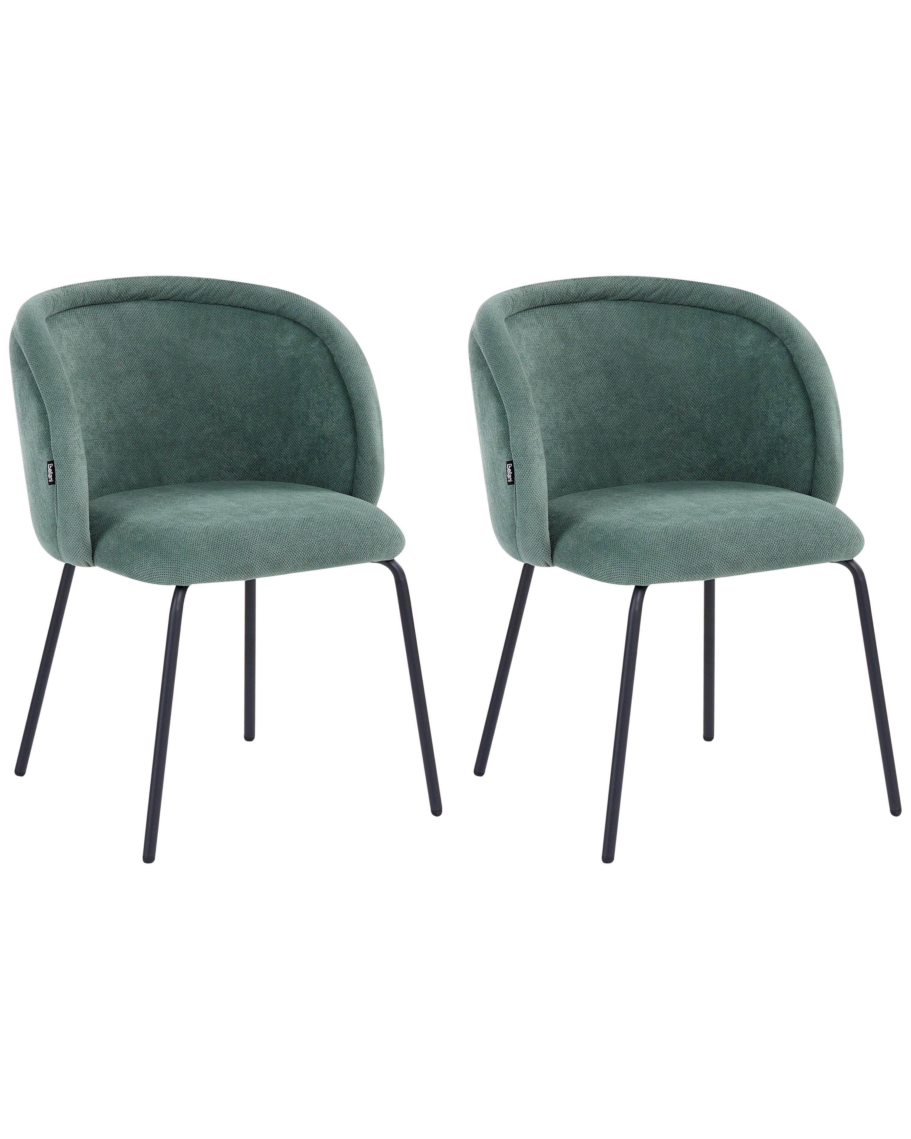 Set of 2 Dining Chairs SARASOTA Fabric Light Green