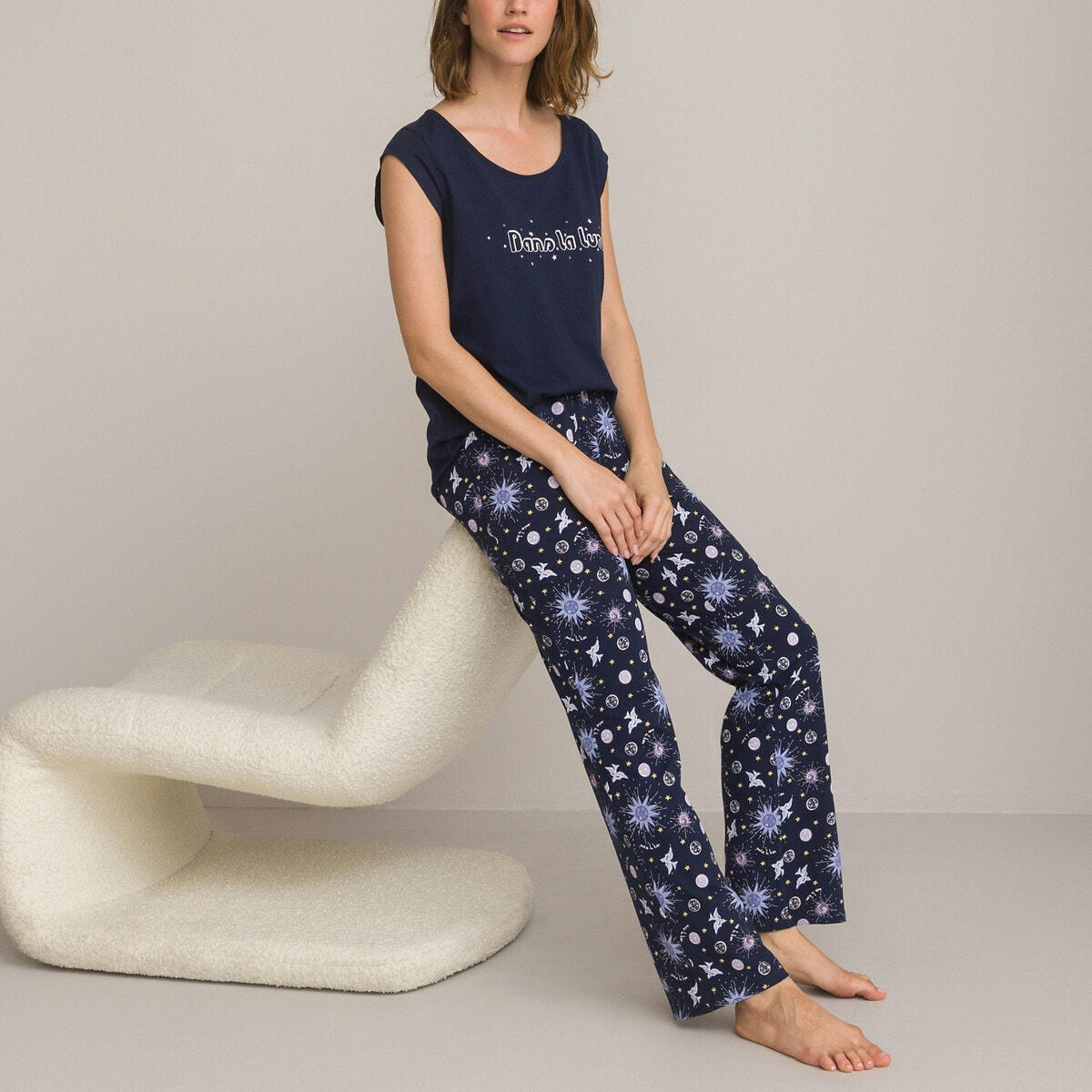 Pyjama manches courtes, pur coton