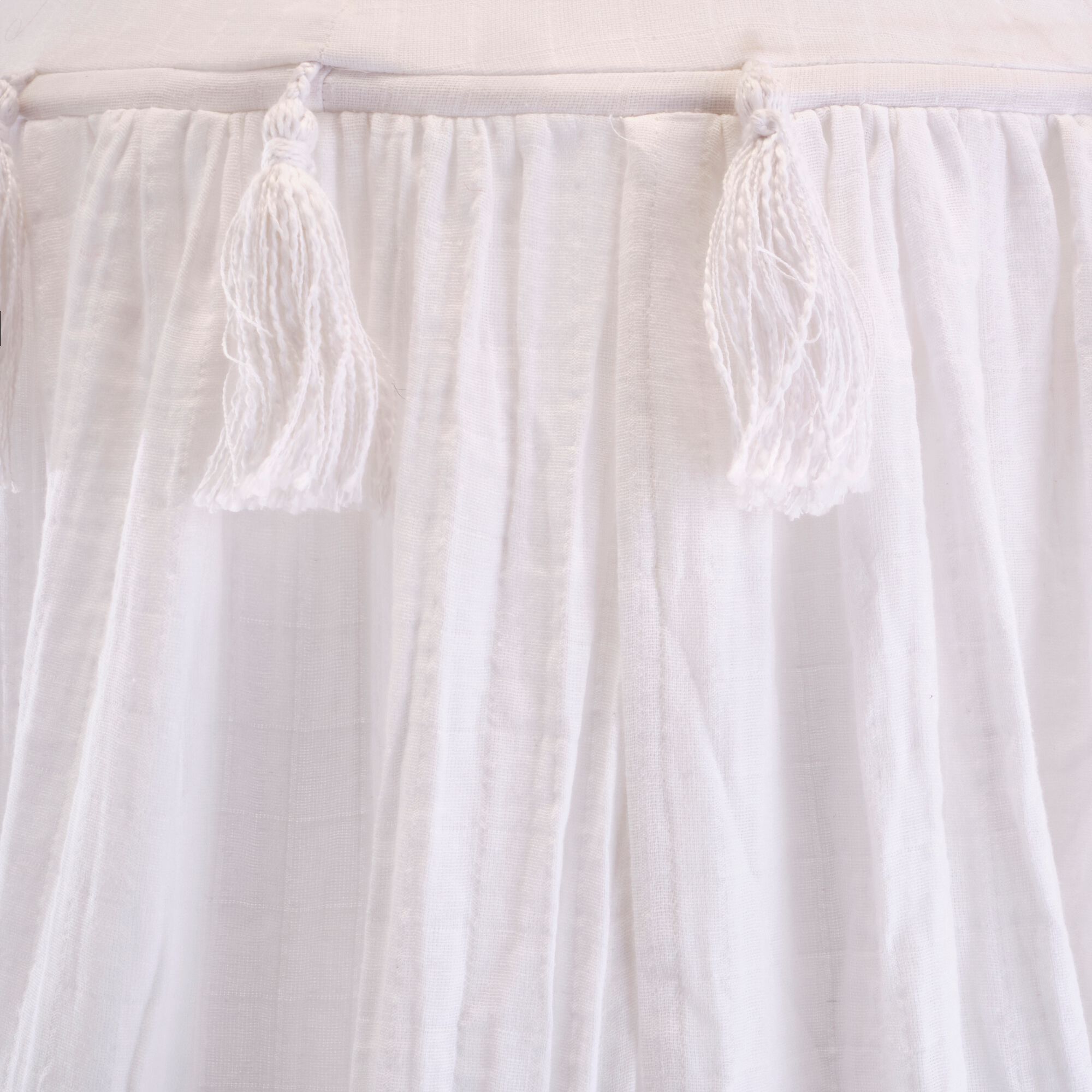 STELLA - Ciel de lit en gaze de coton H220cm - blanc