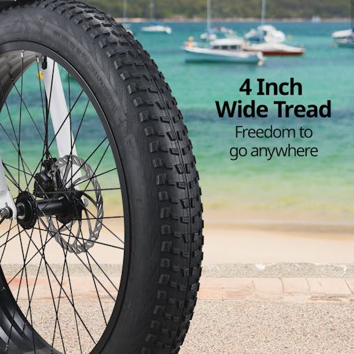 NNEMB Electric Fat Tyre Cruiser Bike, eBike with Throttle, Matte Black