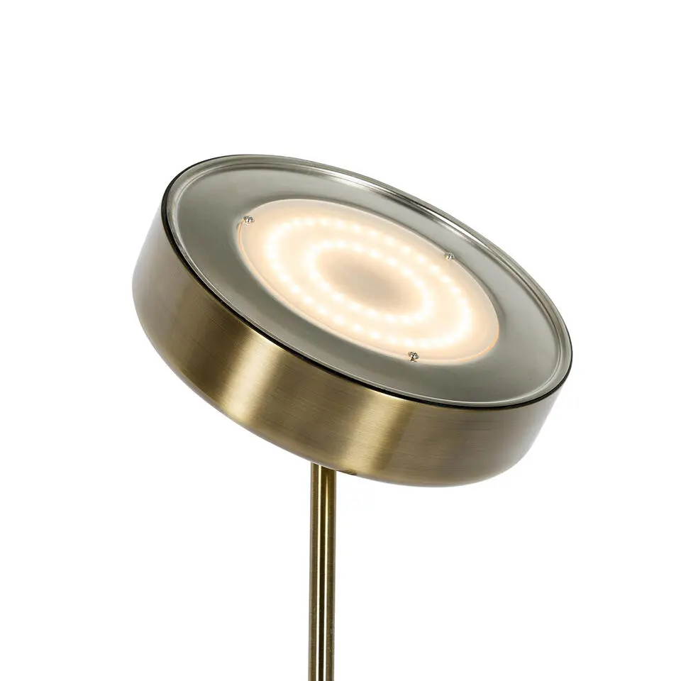 Qazqa staande lamp met leesarm kelso bronskleurig ge?ntegreerde led