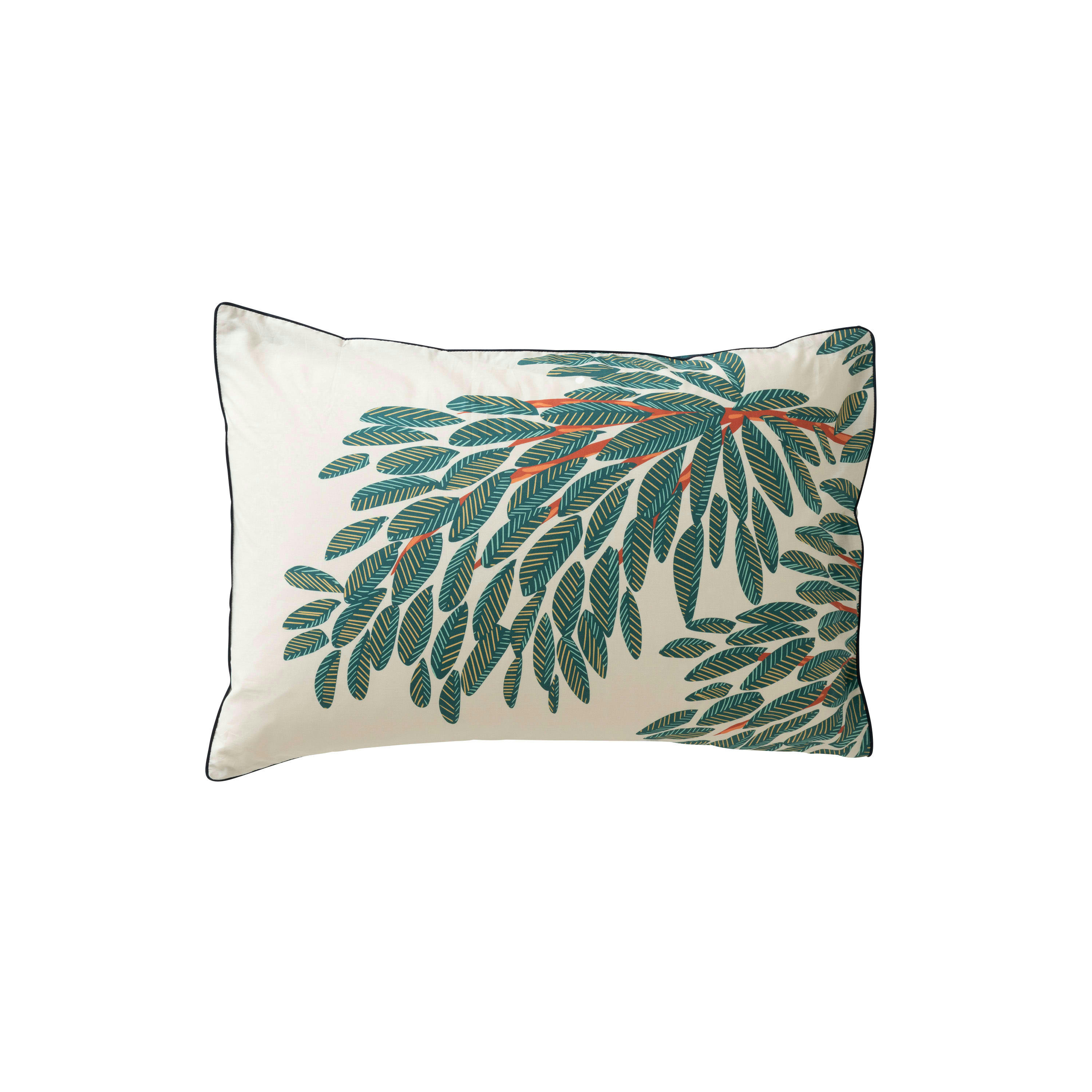 PAPYRUS - Taie d'oreiller rectangulaire percale de coton  vert 50x70