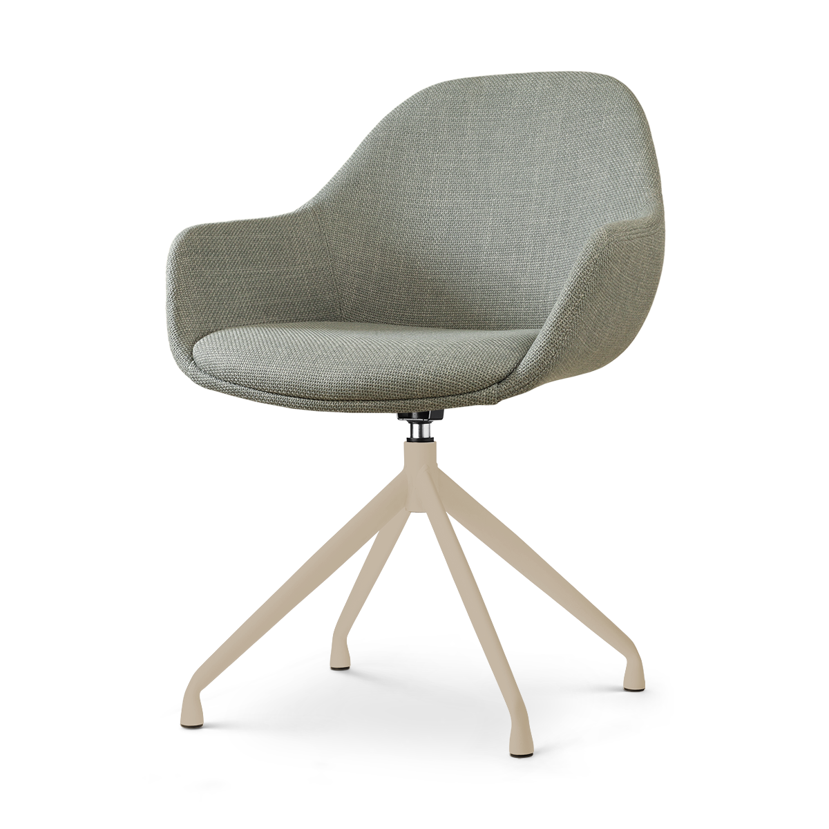 Nolon Nola-Mae draaibare eetkamerstoel saliegroen beige onderstel