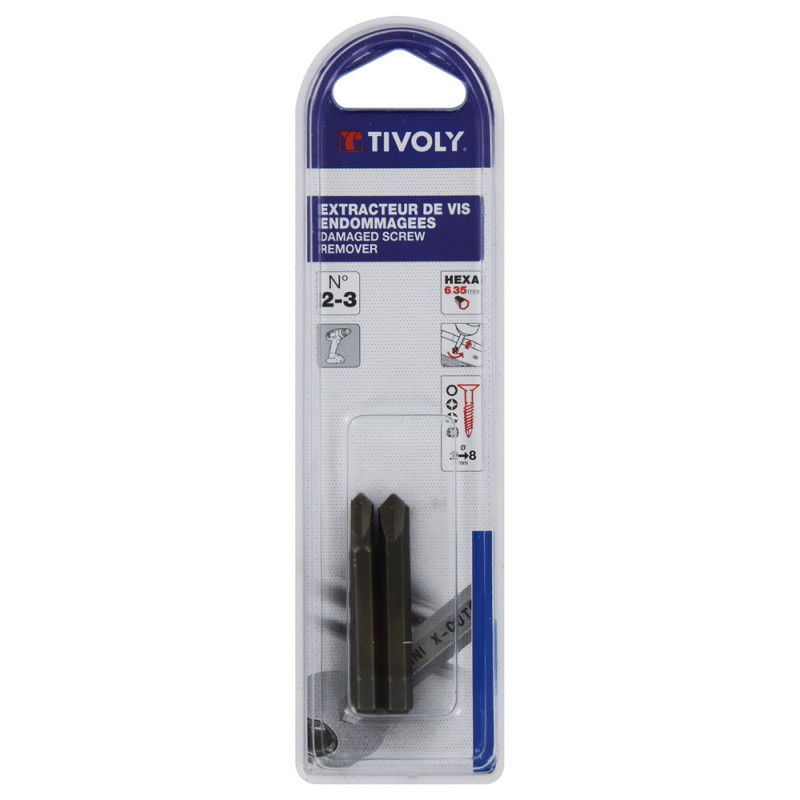 Extracteur de vis endommagées N 2-3 Ø 2 - 8 mm TIVOLY
