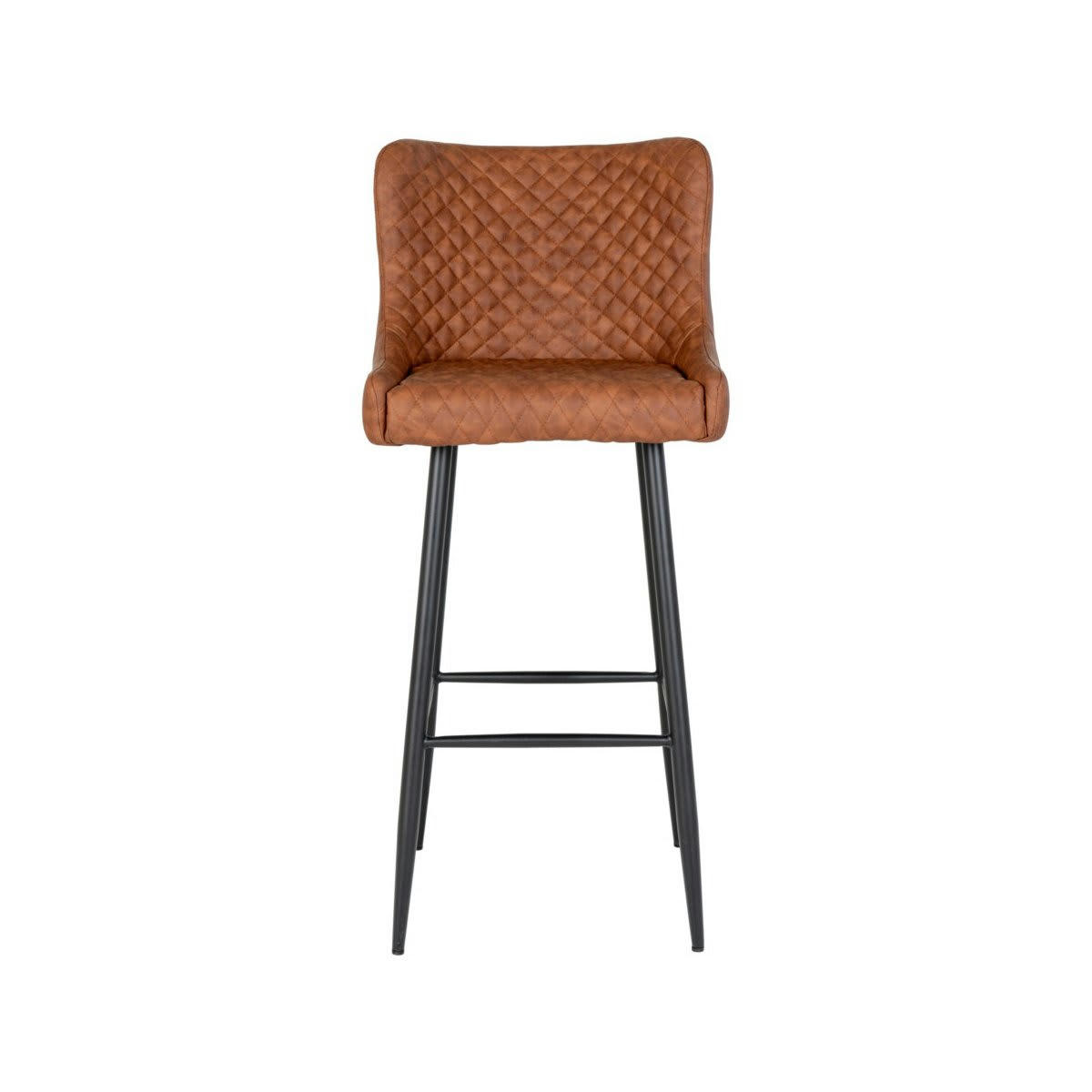 RALBI - Tabouret de bar en simili cuir camel