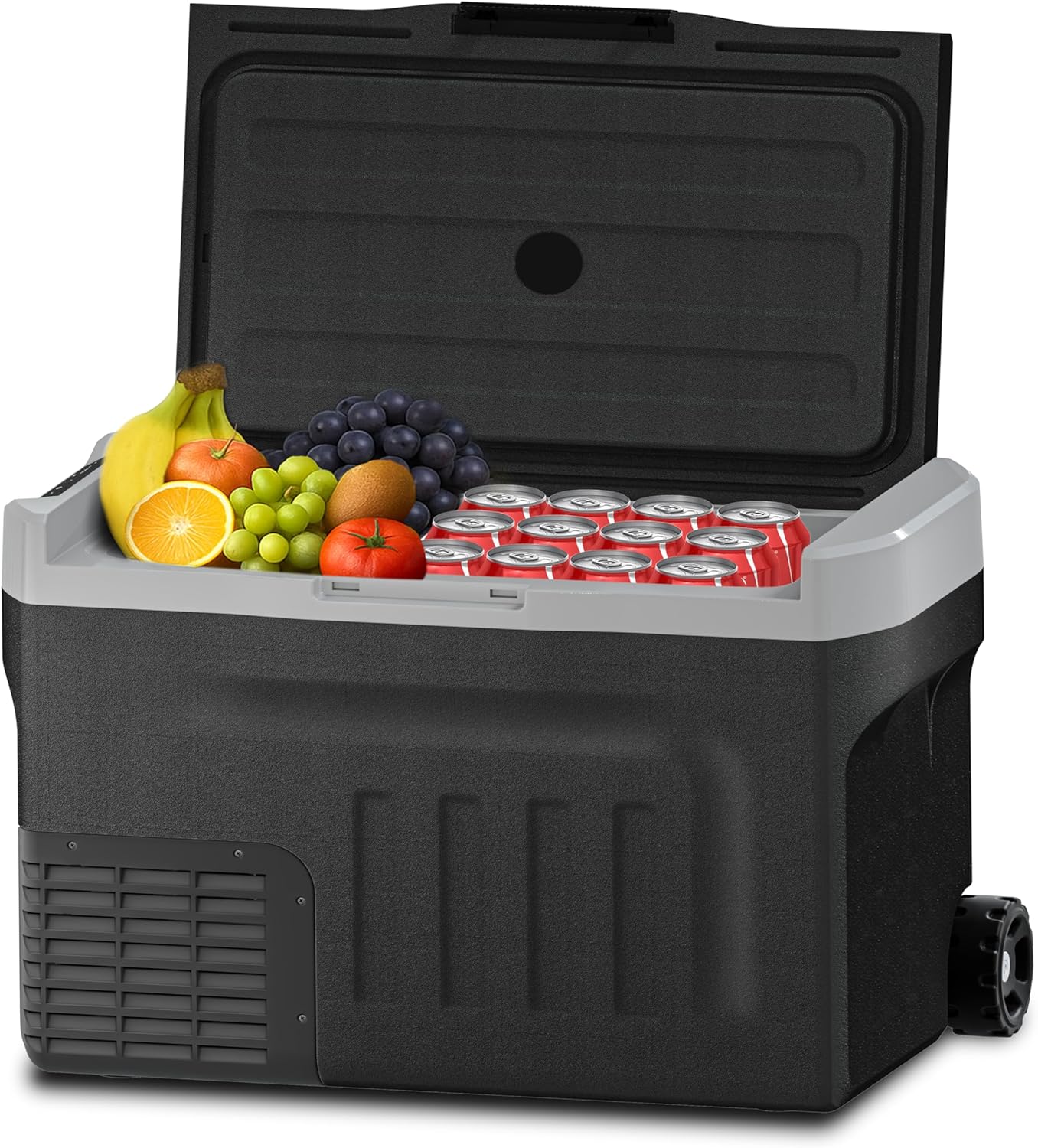 12 Volt Refrigerator, 32QT(30L) Mini Portable Car Fridge, Freezer Compressor Electric Cooler -4℉~68℉, 12/24V DC 100-240V AC for Truck Van RV SUV Travel Camping Road Boat Trips