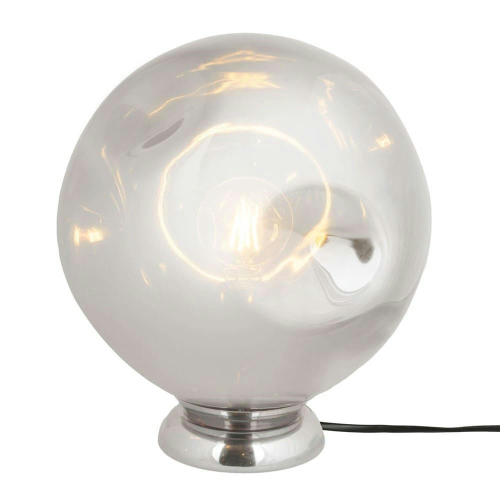 BLOWN GLASS - Lampe de table blown glass rond verre gris