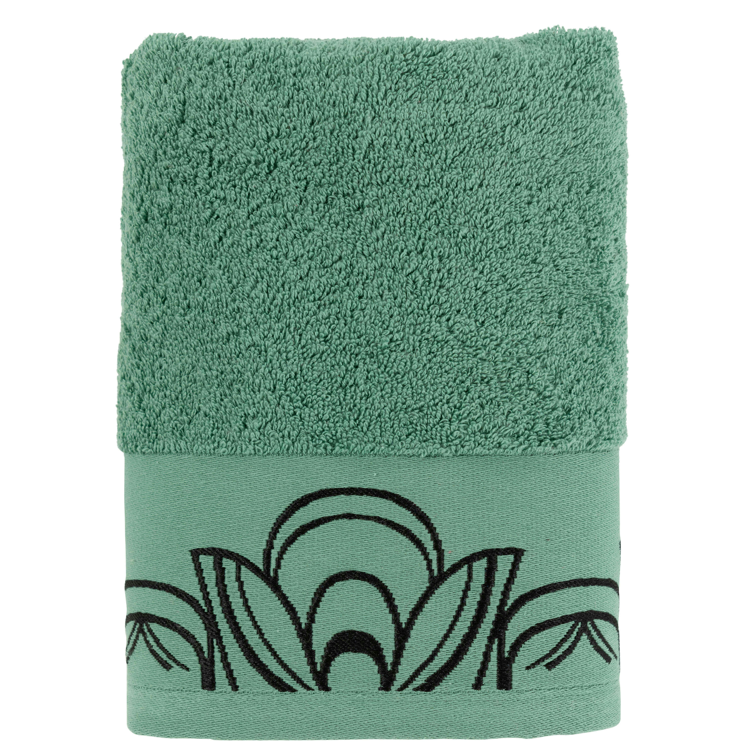 AZULEJOS - Serviette de toilette coton jacquard bouclette vert 50 x 90 cm