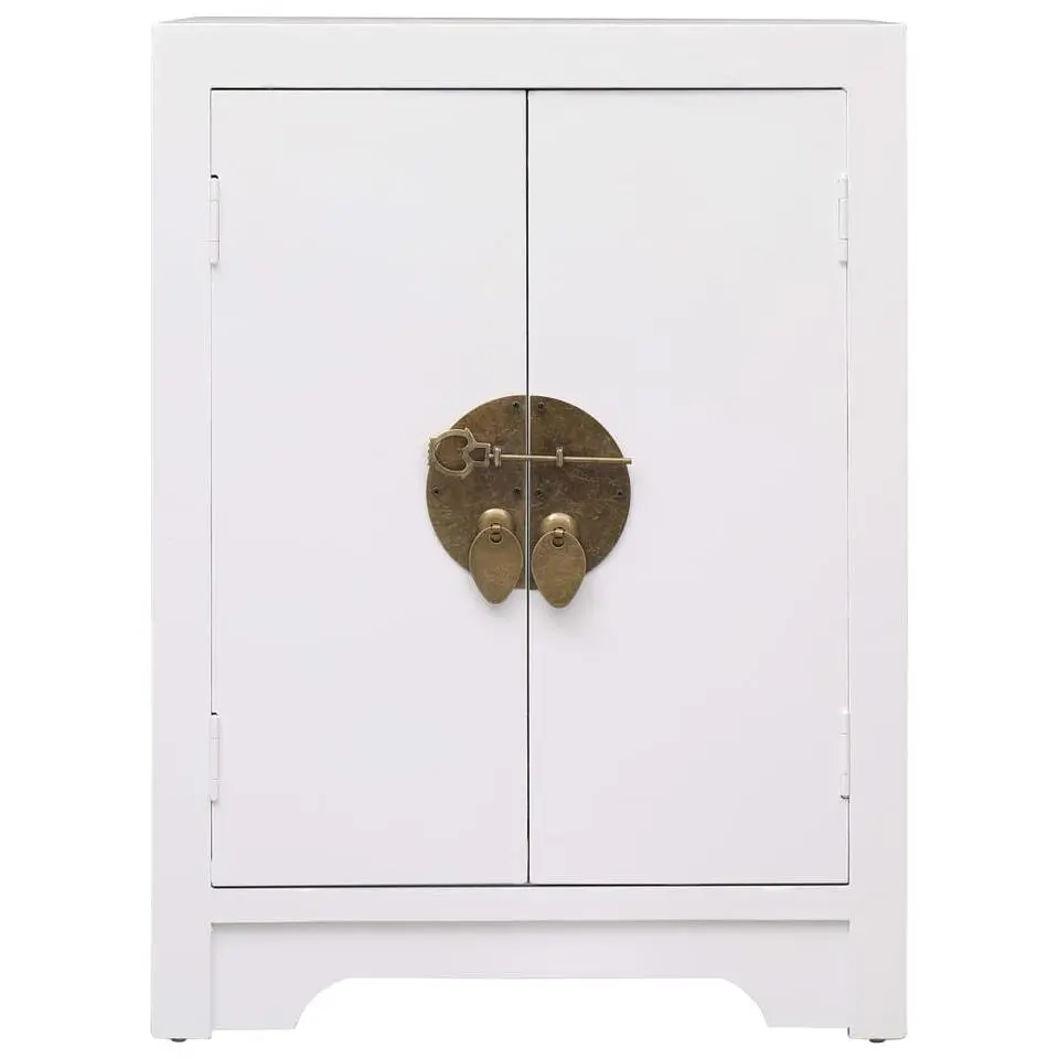 vidaXL - Nachtkastje - Wit - Paulowniahout