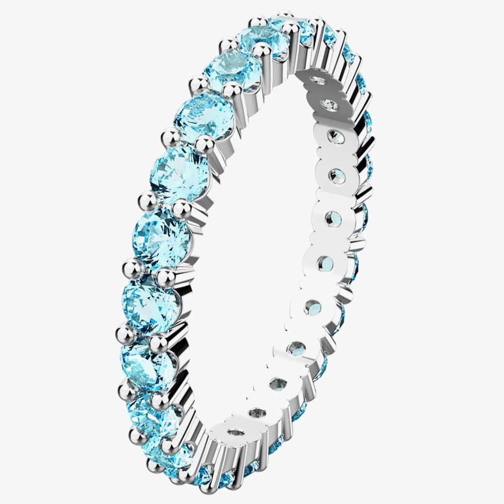 Swarovski Matrix Blue Cubic Zirconia Full Eternity Ring 5658668 58