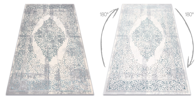 Dywan CORE W7161 Rozeta Vintage - Strukturalny, dwa poziomy 80x150 cm