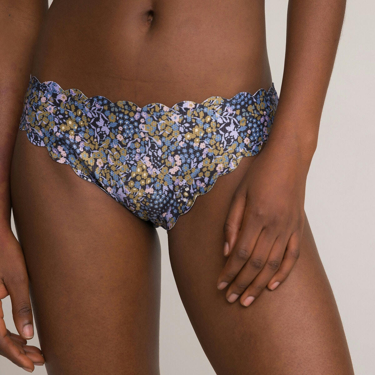 Bas de maillot de bain culotte, imprimé fleurs