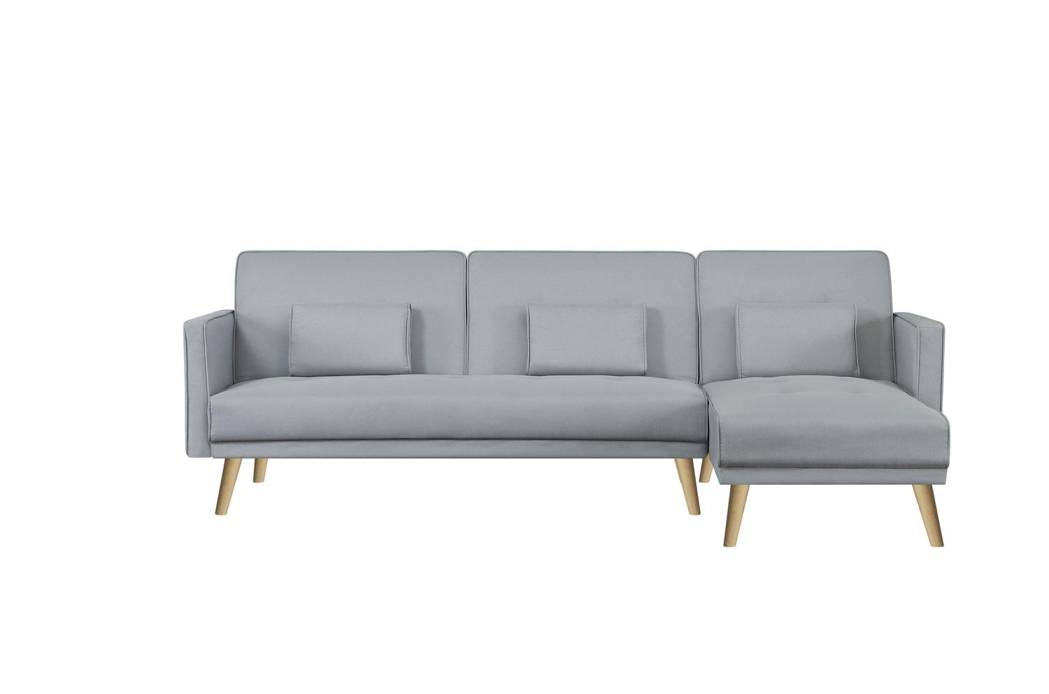 GRACE - Canapé d'angle réversible et convertible 4 places en tissu gris